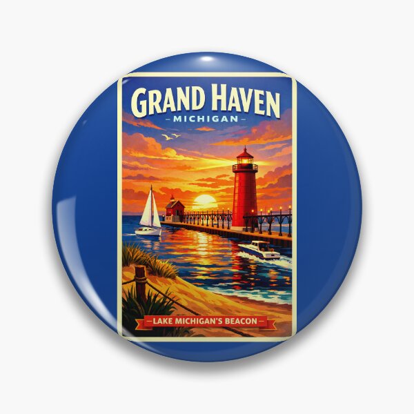 Item preview, Grand Haven Michigan Lighthouse at Sunset designed and sold by American Travels.