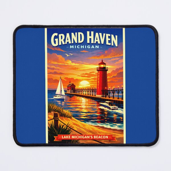 Item preview, Grand Haven Michigan Lighthouse at Sunset designed and sold by American Travels.