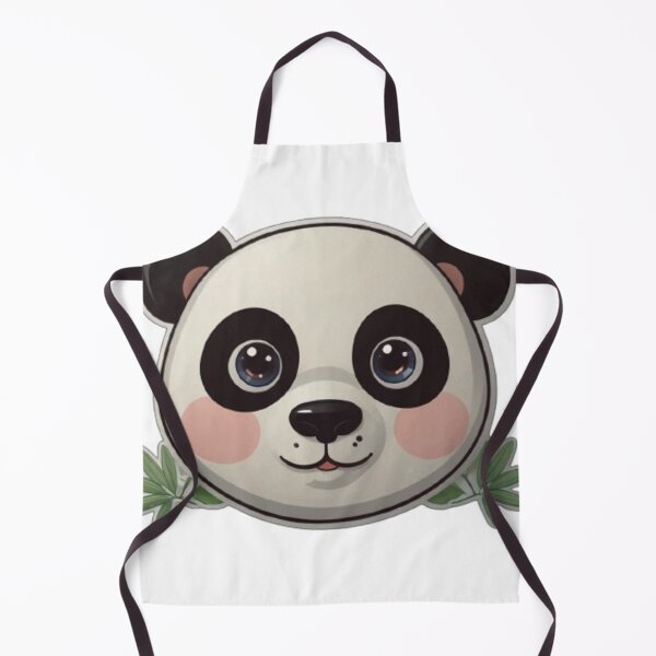 Item preview, Kawaii Panda Face with Bamboo – Cute Chibi designed and sold by MiniPrintMagic.