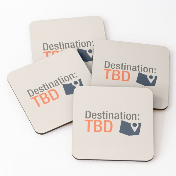 Item preview, Destination: TBD – Minimalist Travel Quote with Map Icon designed and sold by SplashTastic.
