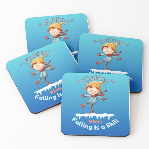 Item preview, Skating Where Falling Is a Skill – Funny Ice Skating Cartoon Design designed and sold by LoudVictory.