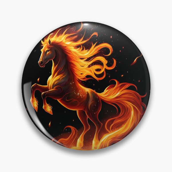 Item preview, Year of the Fiery Horse, Happy New Year! fire on black background designed and sold by orthodox-icon.