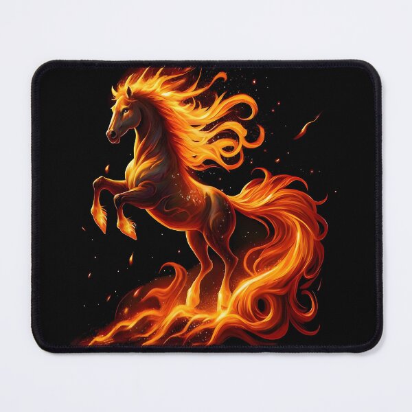 Item preview, Year of the Fiery Horse, Happy New Year! fire on black background designed and sold by orthodox-icon.