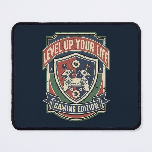 Item preview, Level Up Your Life Shield Emblem Gaming Crest designed and sold by anass002.