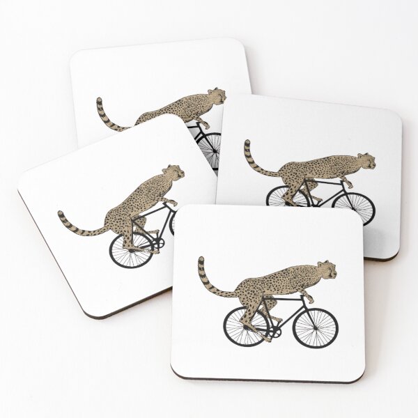 Item preview, Fast Cheetah on Bicycle — Sporty Wild Cat Cycling Illustration designed and sold by Colorful-Garden.