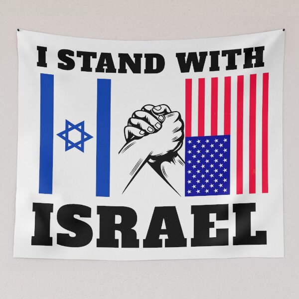Item preview, I Stand With Israel – USA and Israel Flag Unity  designed and sold by MoriaStore.