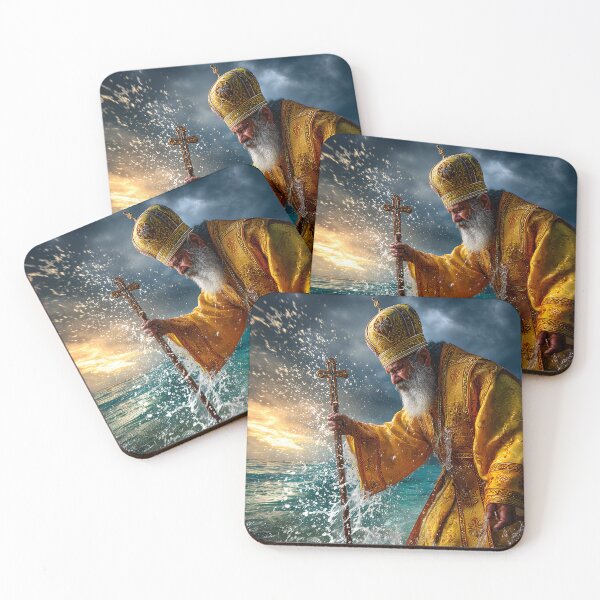 Item preview, Pensive Religious man in Ocean Waves at Sunset designed and sold by Artessie.