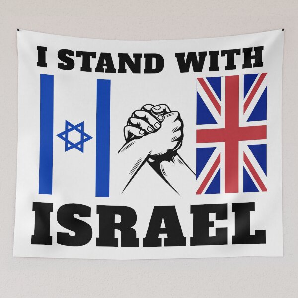Item preview, I Stand With Israel – UK and Israel Unity Flag designed and sold by MoriaStore.