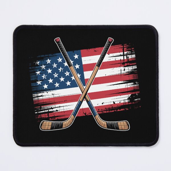 Item preview, Hockey Sticks Over Grunge American Flag designed and sold by jkrphoto.