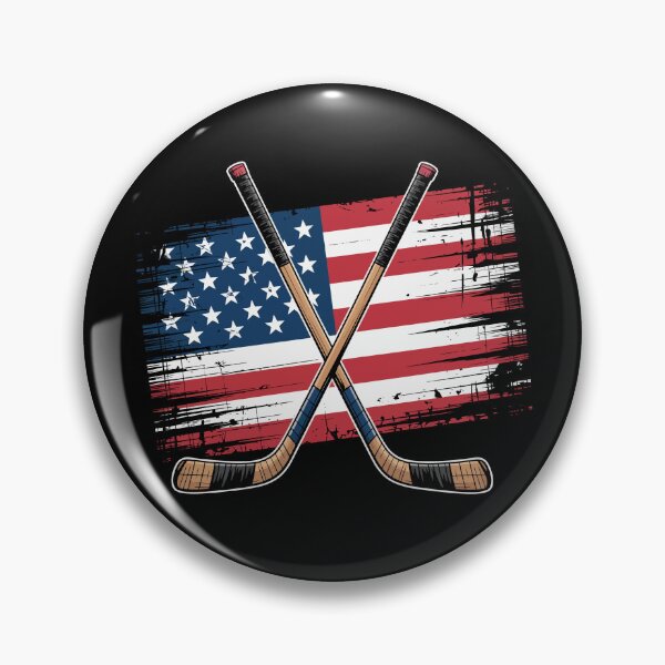 Item preview, Hockey Sticks Over Grunge American Flag designed and sold by jkrphoto.