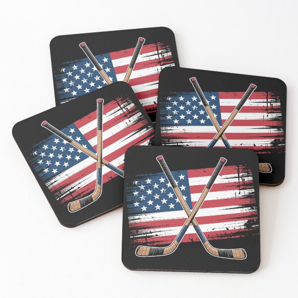 Item preview, Hockey Sticks Over Grunge American Flag designed and sold by jkrphoto.