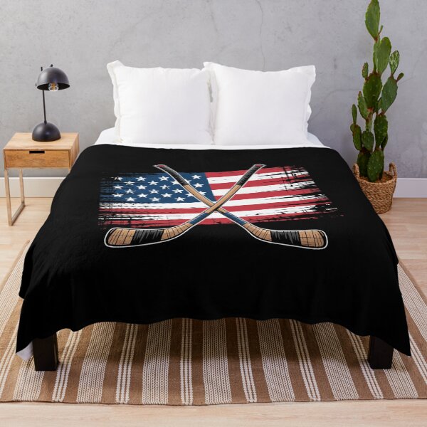 Item preview, Hockey Sticks Over Grunge American Flag designed and sold by jkrphoto.