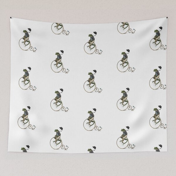 Item preview, Dapper Frog on Penny Farthing — Vintage Victorian Toad Cycling Illustration designed and sold by Colorful-Garden.