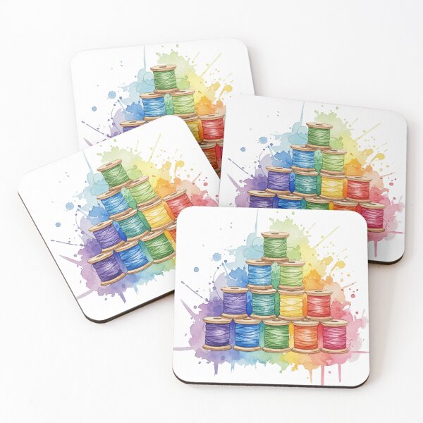 Item preview, Fabric Collector Watercolor Thread Spools designed and sold by HappySproutArt.