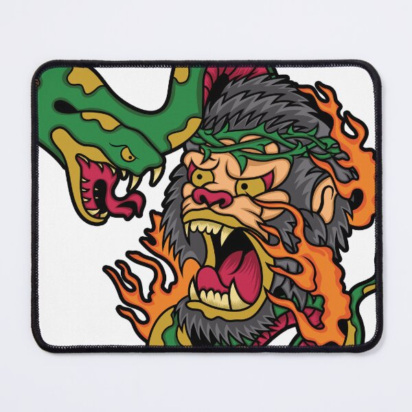 Item preview, Jungle wildlife illustration snake and guerrilla fight designed and sold by The Half Volley.