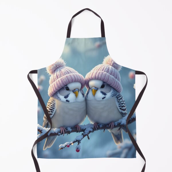 Item preview, Cute budgies wearing bobble hats on a branch designed and sold by MarionsArt.
