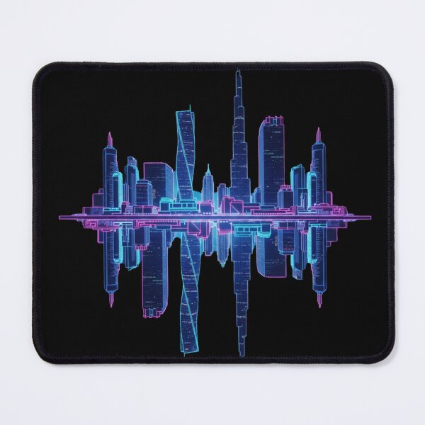 Item preview, Upside Down Neon Skyline – Retro Surreal Mirror World designed and sold by Tily360.