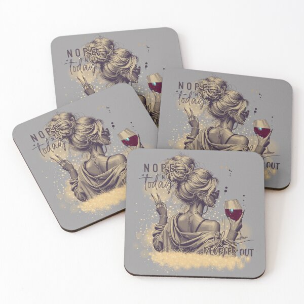Item preview, Nope not today–peopled out girl with wine designed and sold by Szpaku desart .