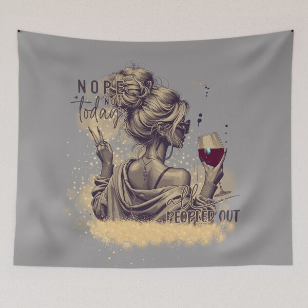 Item preview, Nope not today–peopled out girl with wine designed and sold by Szpaku desart .
