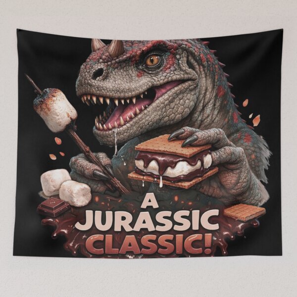 Item preview, Ceratosaurus Making A S'more (AI Generated Art) designed and sold by DINOSA - Creative Studio.