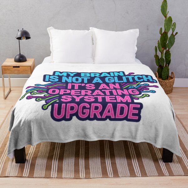Item preview, Neurodiversity ADHD Empowerment Quote Brain Operating System Upgrade Sticker designed and sold by MarsupilamiFans.