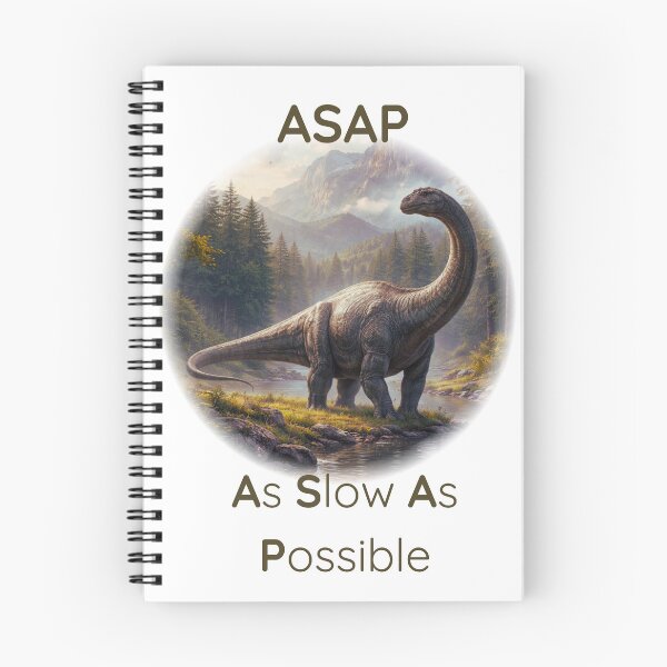 Item preview, Funny Peaceful Apatosaurus with re-worded ASAP (AI Generated Art) designed and sold by DINOSA - Creative Studio.