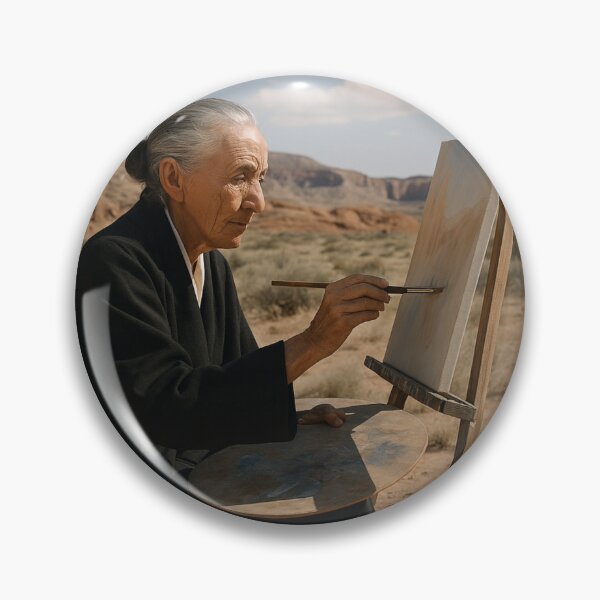 Item preview, Georgia O’Keeffe painting on location in the Desert designed and sold by Halifaxartguy.