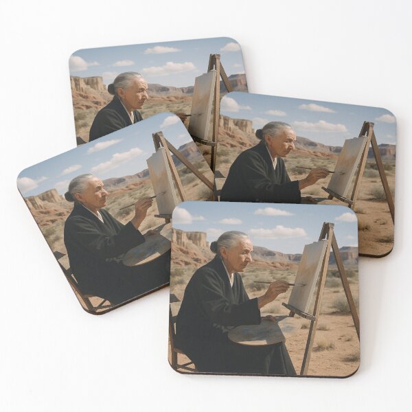 Item preview, Georgia O’Keeffe painting on location in the Desert designed and sold by Halifaxartguy.