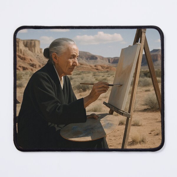 Item preview, Georgia O’Keeffe painting on location in the Desert designed and sold by Halifaxartguy.