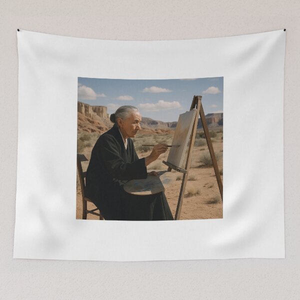 Item preview, Georgia O’Keeffe painting on location in the Desert designed and sold by Halifaxartguy.