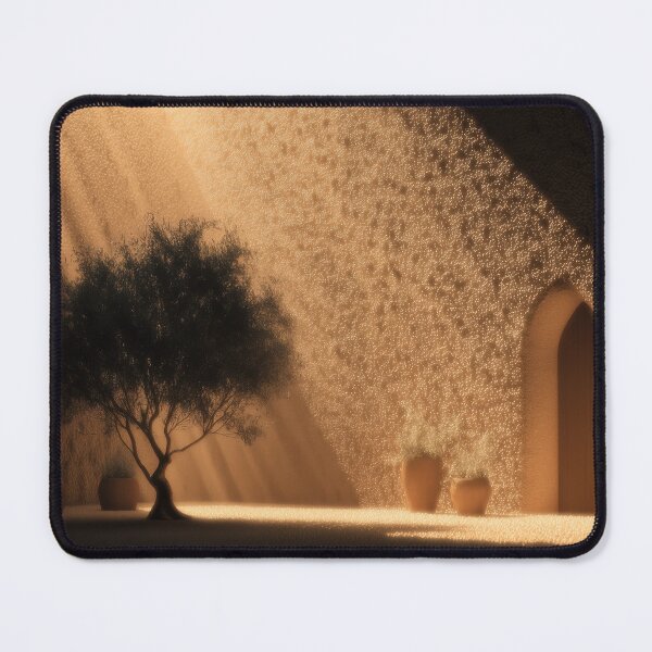 Item preview, Golden Desert Courtyard – Minimalist Tree, Light and Shadow Art designed and sold by nadrune.