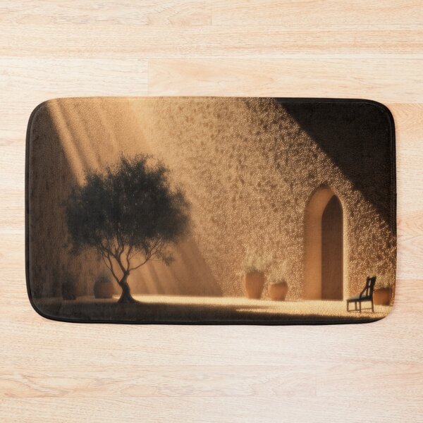 Item preview, Golden Desert Courtyard – Minimalist Tree, Light and Shadow Art designed and sold by nadrune.