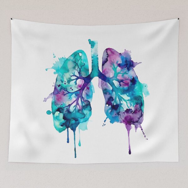 Item preview, Breathe Deeply - Artistic Blue Lungs Illustration designed and sold by MYF Digital Design .