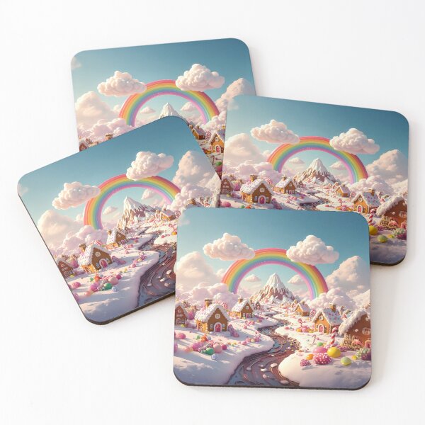 Item preview, A landscape with gingerbread houses and a rainbow designed and sold by Marcu Ioachim.
