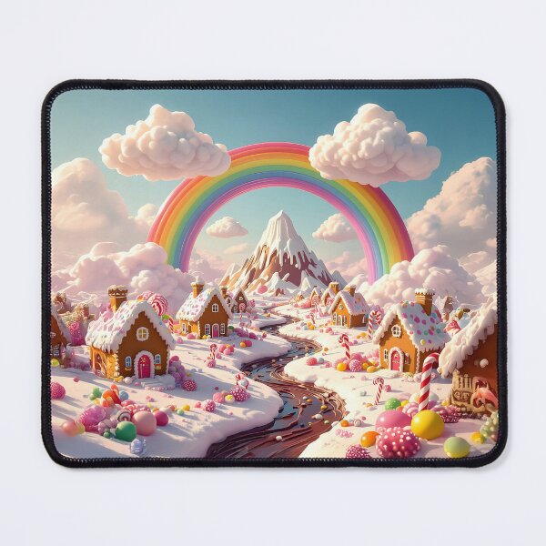 Item preview, A landscape with gingerbread houses and a rainbow designed and sold by Marcu Ioachim.