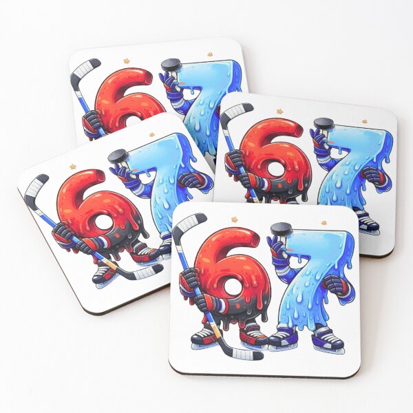 Item preview, Ice Hockey 6 7 Cute Aesthetic Design – Dripping Numbers, Pastel Animal Art designed and sold by bilal sibgui.