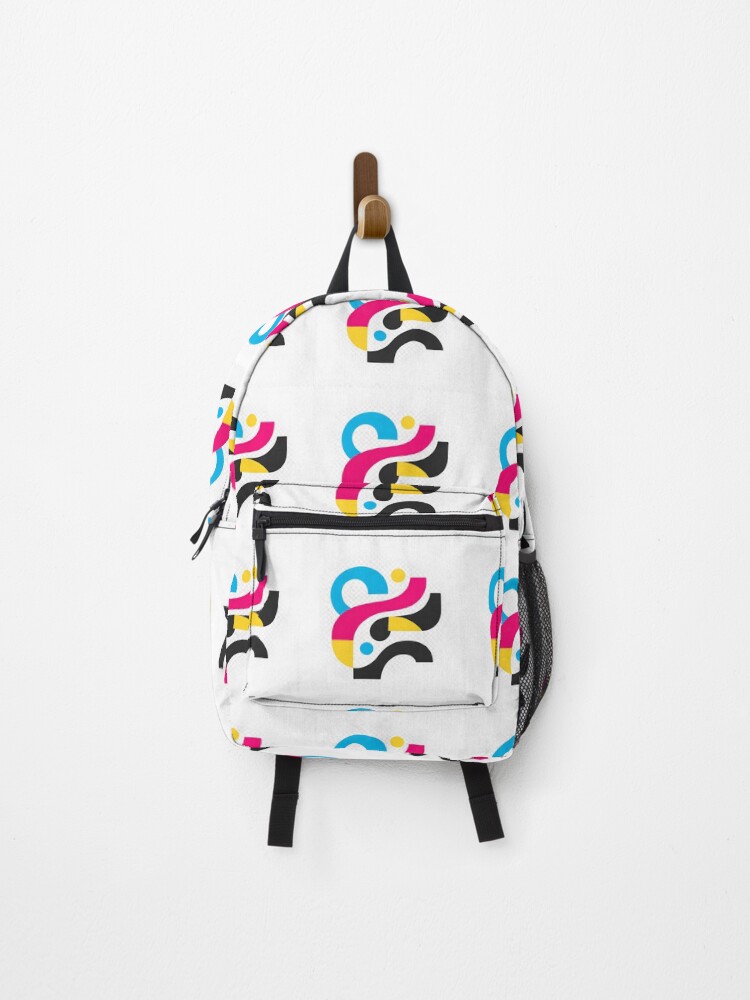 Thumbnail 1 of 3, Backpack, CMYK Abstract Typography Sticker designed and sold by AlignStudio.