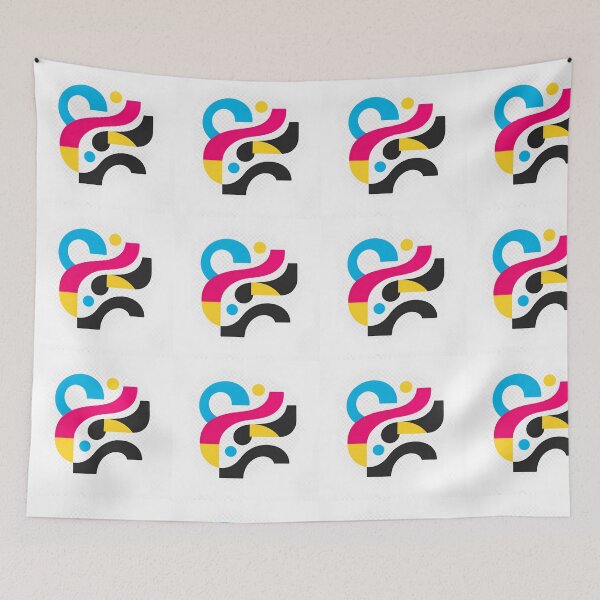 Item preview, CMYK Abstract Typography Sticker designed and sold by AlignStudio.