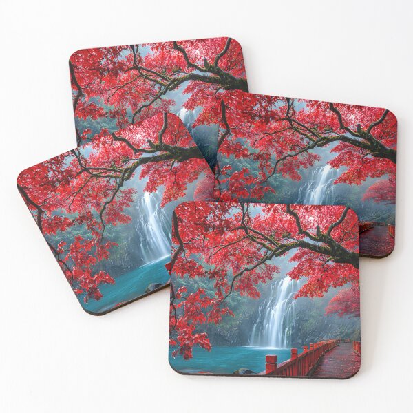 Item preview, Vibrant Autumn Colors at Tranquil Waterfall Scene designed and sold by Artessie.