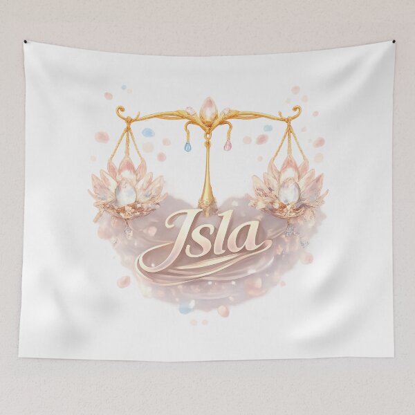 Item preview, Isla Libra – Elegant Female Name Zodiac Balance Fantasy Art Design designed and sold by AlexLineArt.