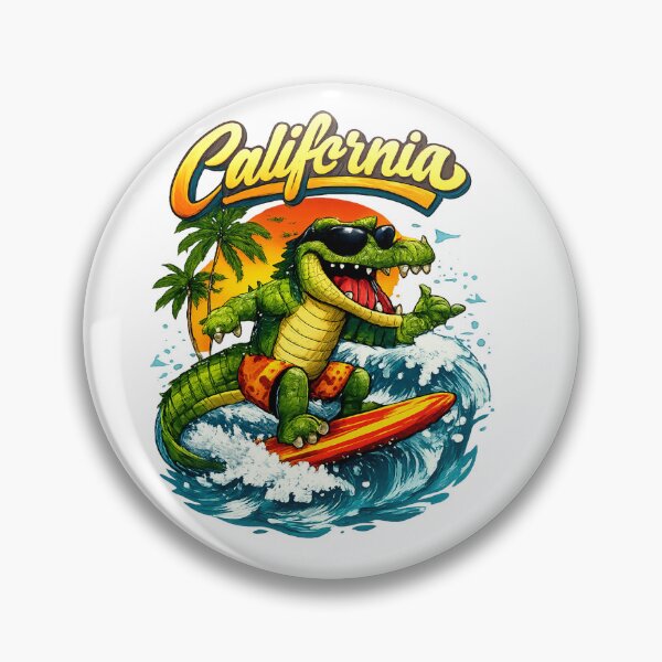 Item preview, Kroko surfs the wave in California designed and sold by Taoufik79-shop.