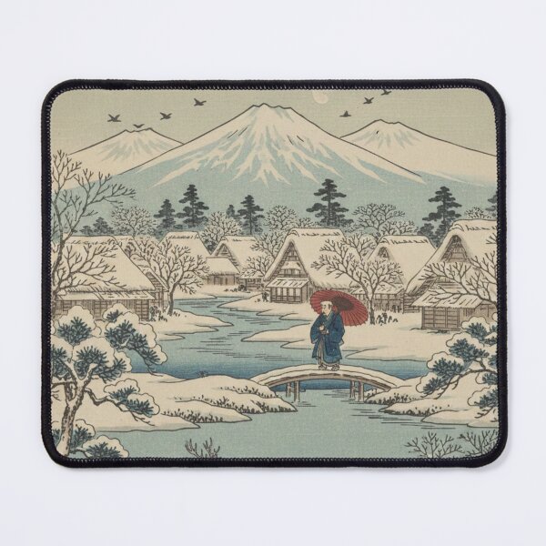 Item preview, Vintage Japanese Woodblock Print Winter Scene designed and sold by ZyVoAli.