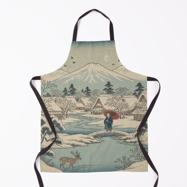 Item preview, Vintage Japanese Woodblock Print Winter Scene designed and sold by ZyVoAli.