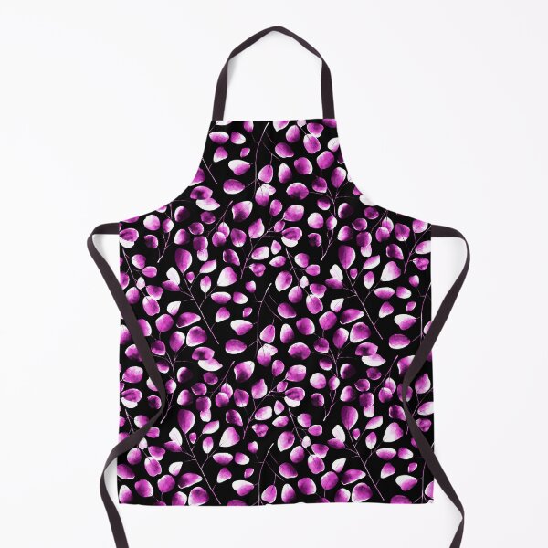 Item preview, Dancing Eucalyptus Leaves - Magenta Plum On Black  designed and sold by thecolorbirdie.