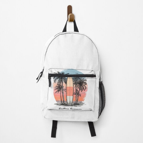 Item preview, Endless Summer Surfboard Art – Retro Beach Vibes with Tropical Palm Trees & Sunset designed and sold by DConcept.