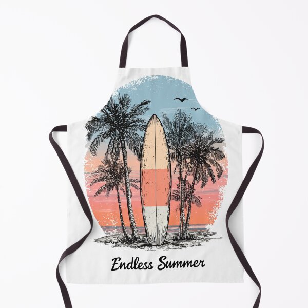 Item preview, Endless Summer Surfboard Art – Retro Beach Vibes with Tropical Palm Trees & Sunset designed and sold by DConcept.