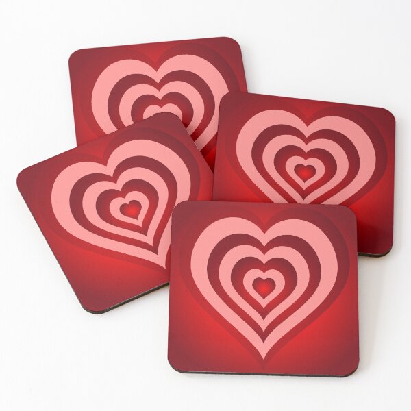 Item preview, Retro Heart Tunnel - Pink and Red Concentric Hearts Aesthetic designed and sold by DeeLulu.