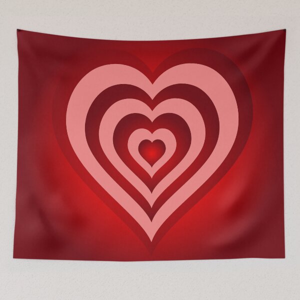 Item preview, Retro Heart Tunnel - Pink and Red Concentric Hearts Aesthetic designed and sold by DeeLulu.