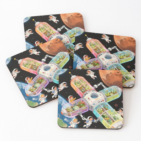 Item preview, Future Space Station – Kids Space Art designed and sold by HappySproutArt.