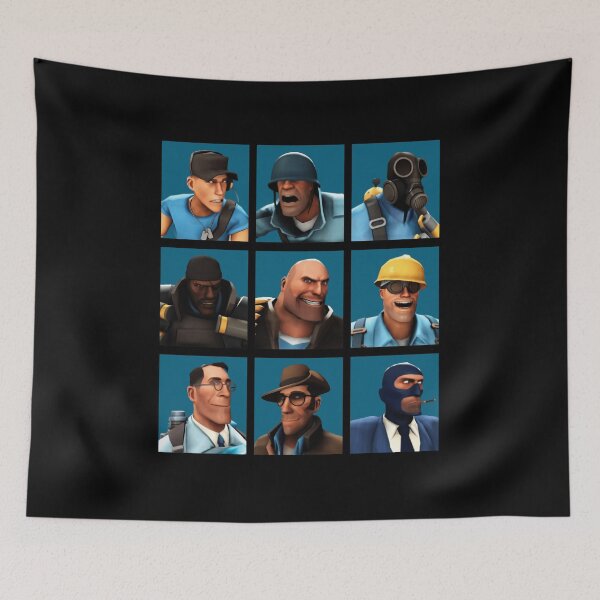 Item preview, Team Fortress 2 Blue Team Character Grid designed and sold by animefan1368.